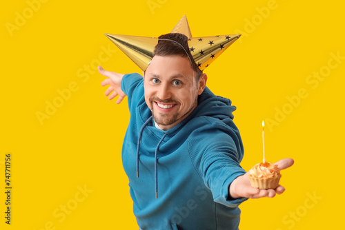 Happy funny man with birthd...