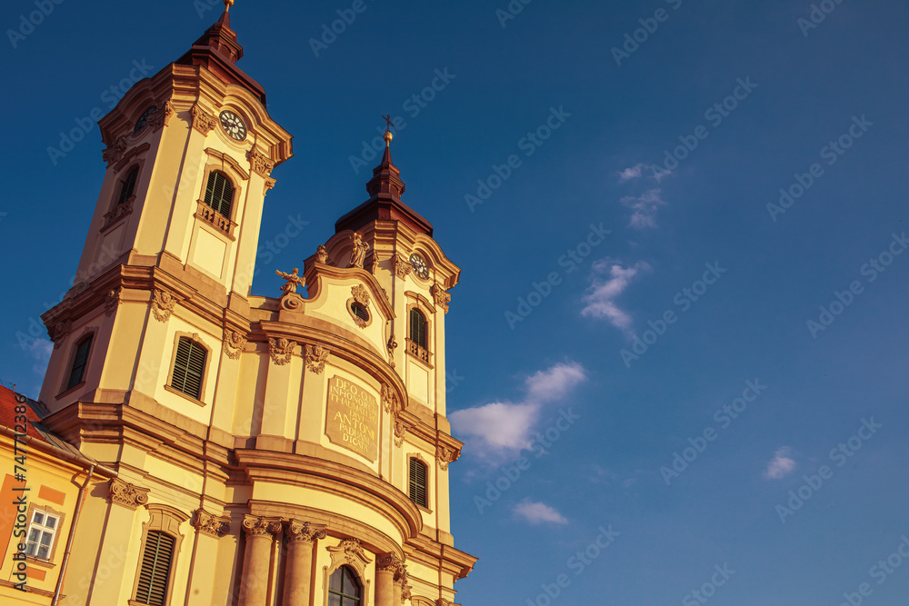 Minorite church in Eger,Hungary.Summer season