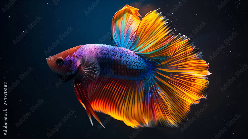 Betta fish. Colorful fighting Siamese fish. generative ai