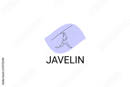 Javelin throw sport vector line icon. Javelin throw stance. sport pictogram, vector illustration.