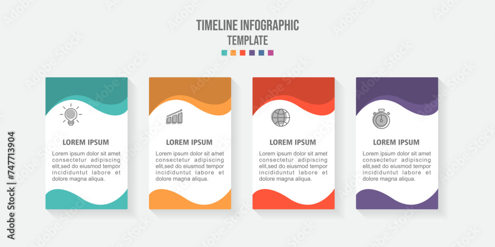 Infographics design vector and marketing icons can be used for workflow layout  diagram  annual report  web design. Business concept with 4 options  steps or processes.