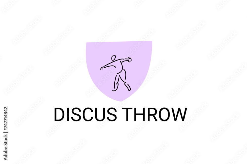 Discus throw sport vector line icon. Discus throw stance. sport pictogram, vector illustration. Discus throw sport vector line icon. Discus throw stance. sport pictogram, vector illustration.