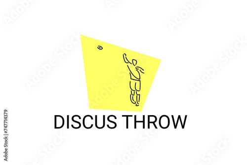 Discus throw sport vector line icon. Discus throw stance. sport pictogram, vector illustration.