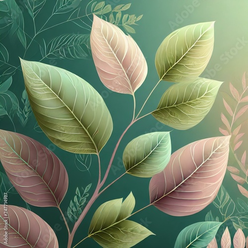 Pastel Leaf Colored patterns