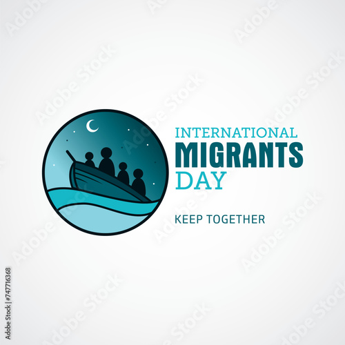 International migrants day vector illustration. Migrants Day themes design concept with flat style vector illustration. Suitable for greeting card, poster and banner. Suitable for business asset des