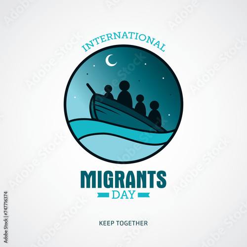 International migrants day vector illustration. Migrants Day themes design concept with flat style vector illustration. Suitable for greeting card, poster and banner. Suitable for business asset des