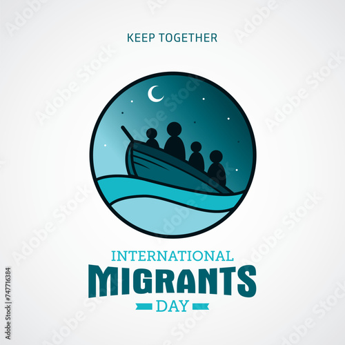 International migrants day vector illustration. Migrants Day themes design concept with flat style vector illustration. Suitable for greeting card, poster and banner. Suitable for business asset des
