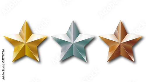 gold, silver, bronze set of star awards