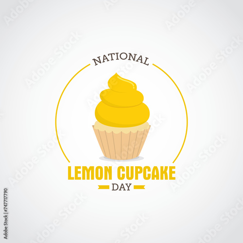 National lemon cupcake day vector illustration. Lemon cupcake day themes design concept with flat style vector illustration. Suitable for greeting card  poster and banner. Suitable for business asset.