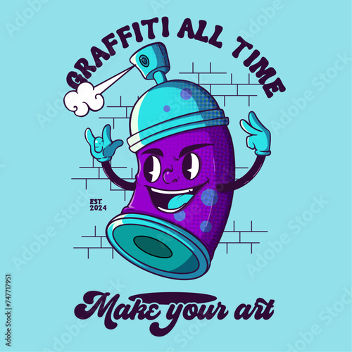 cartoon aerosol in retro style