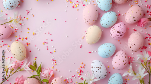 Happy easter decoration background