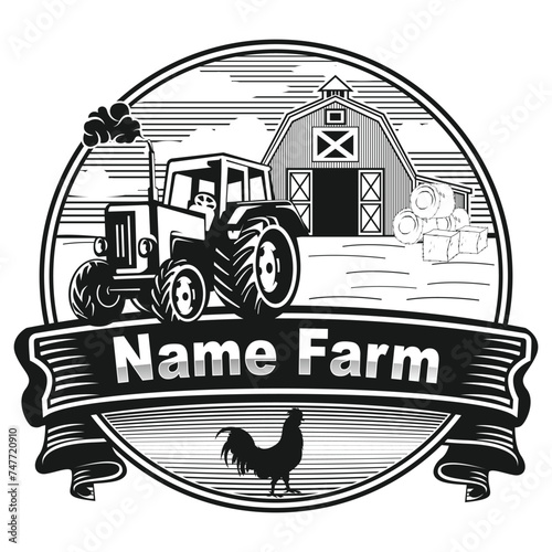 Vector Tractor logo and farm logo template collection. Farm House concept logo. suitable for any business related to farm industries