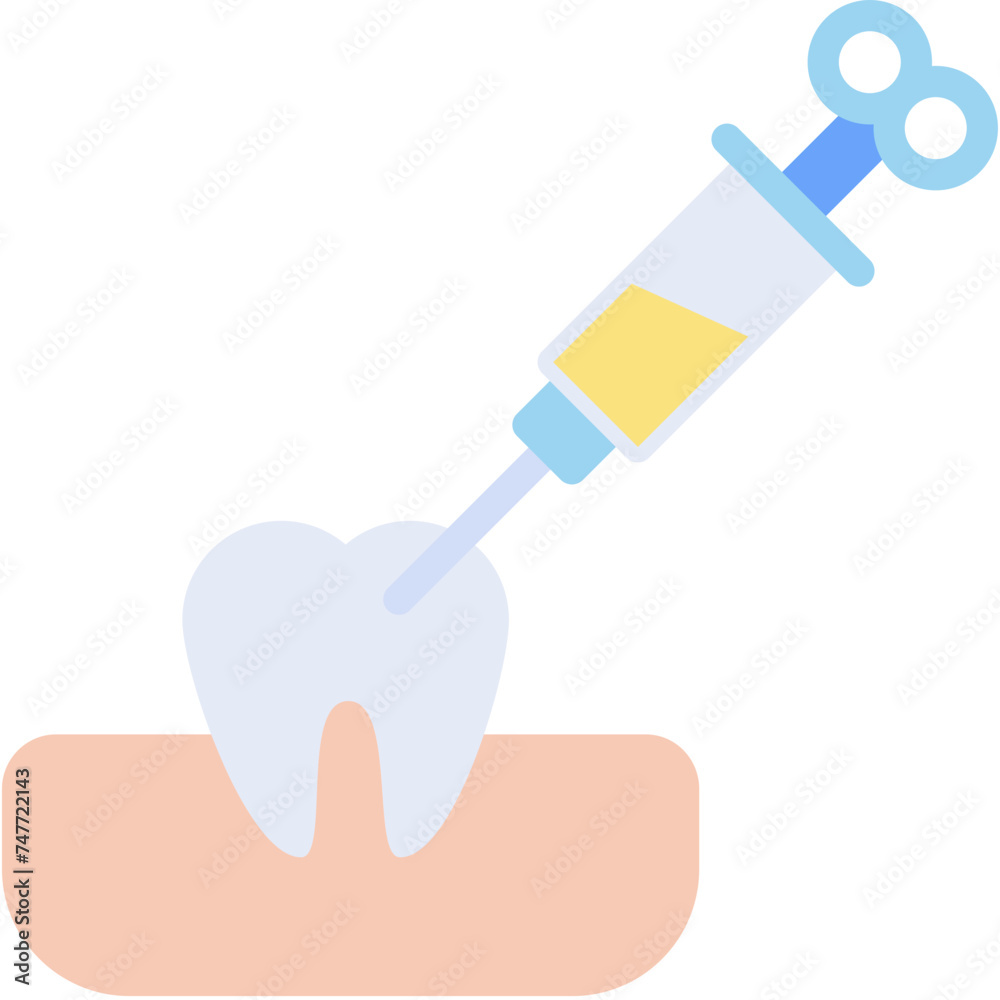 Anesthetic vector flat filled icons illustration of dentist Anesthetic vector flat filled icons illustration of dentist