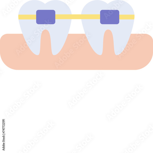 Braces vector  flat filled icons  illustration of dentist 