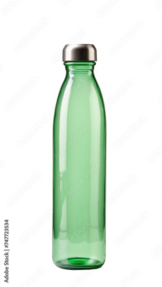 empty green bottle isolated on transparent background empty green bottle isolated on transparent background