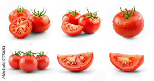 Collection of 3d tomato vegetable on transparency background PNG 