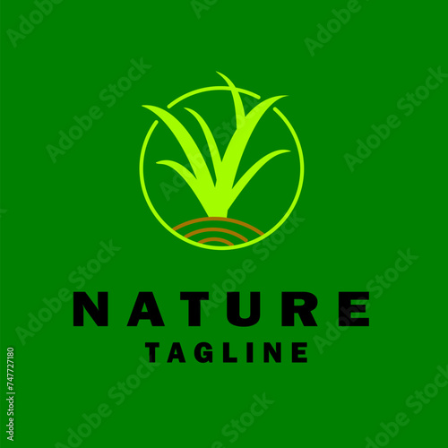 Nature leaf tree growth logo icon design template, garden, park. Editable vector design.