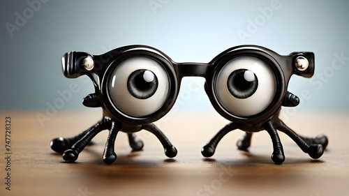 A pair of glasses with googly eyes popping out unexpectedly -- photo