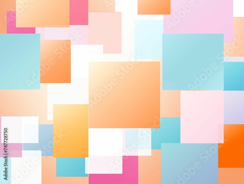 Colored Flat Squares Abstract Background. Generative AI