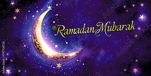 Elegant crescent moons and stars accentuate the traditional Islamic theme 
