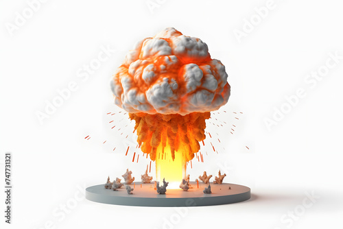 3d rendering of nuclear bomb explosion