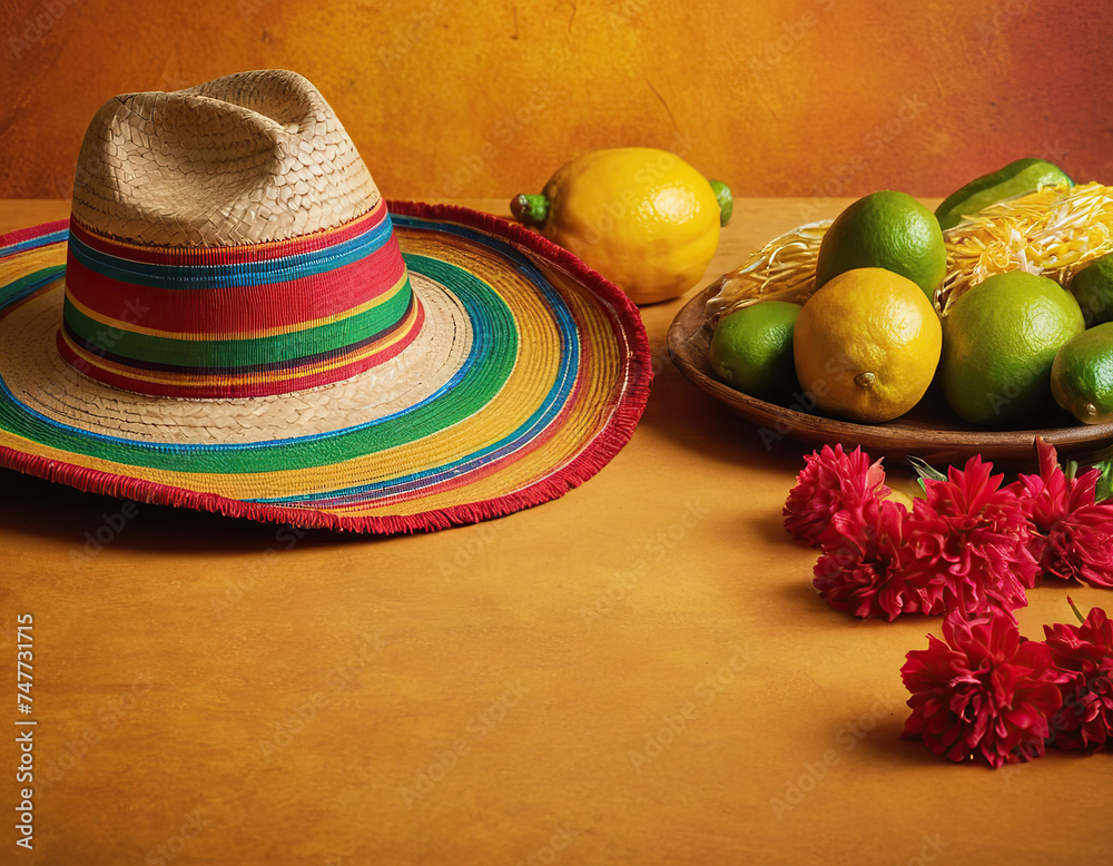 Cinco de mayo holiday background with copy space for text