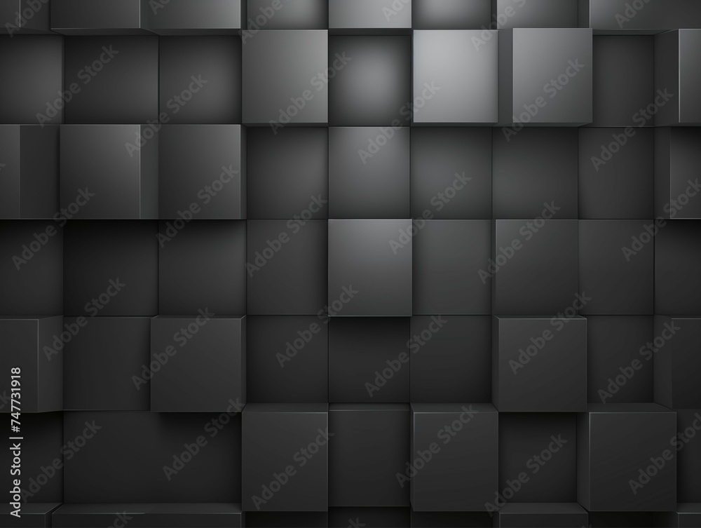 Dark Grey Cubes Abstract Background. Generative AI