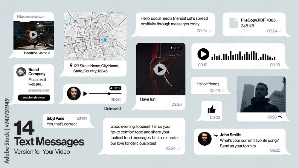 Text Messages Video Template Stock Template | Adobe Stock