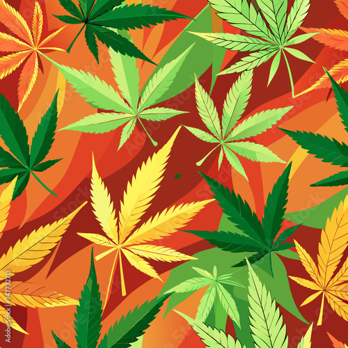 Cannabis Marijauna Leaf background illustration  © amanmalik