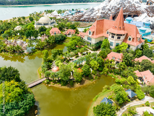 Characteristic building of Ocean Flower Island Sea Park in Zhanzhou  Hainan  China