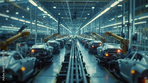 Efficient Automotive Manufacturing Process in a Car Factory - Workers on Assembly Line © ชลวิทย์ อุเทศนันทน์