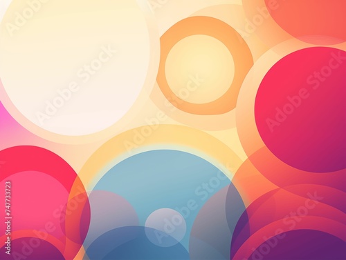 Simple Flat Light Colored Circles Abstract Background. Generative AI