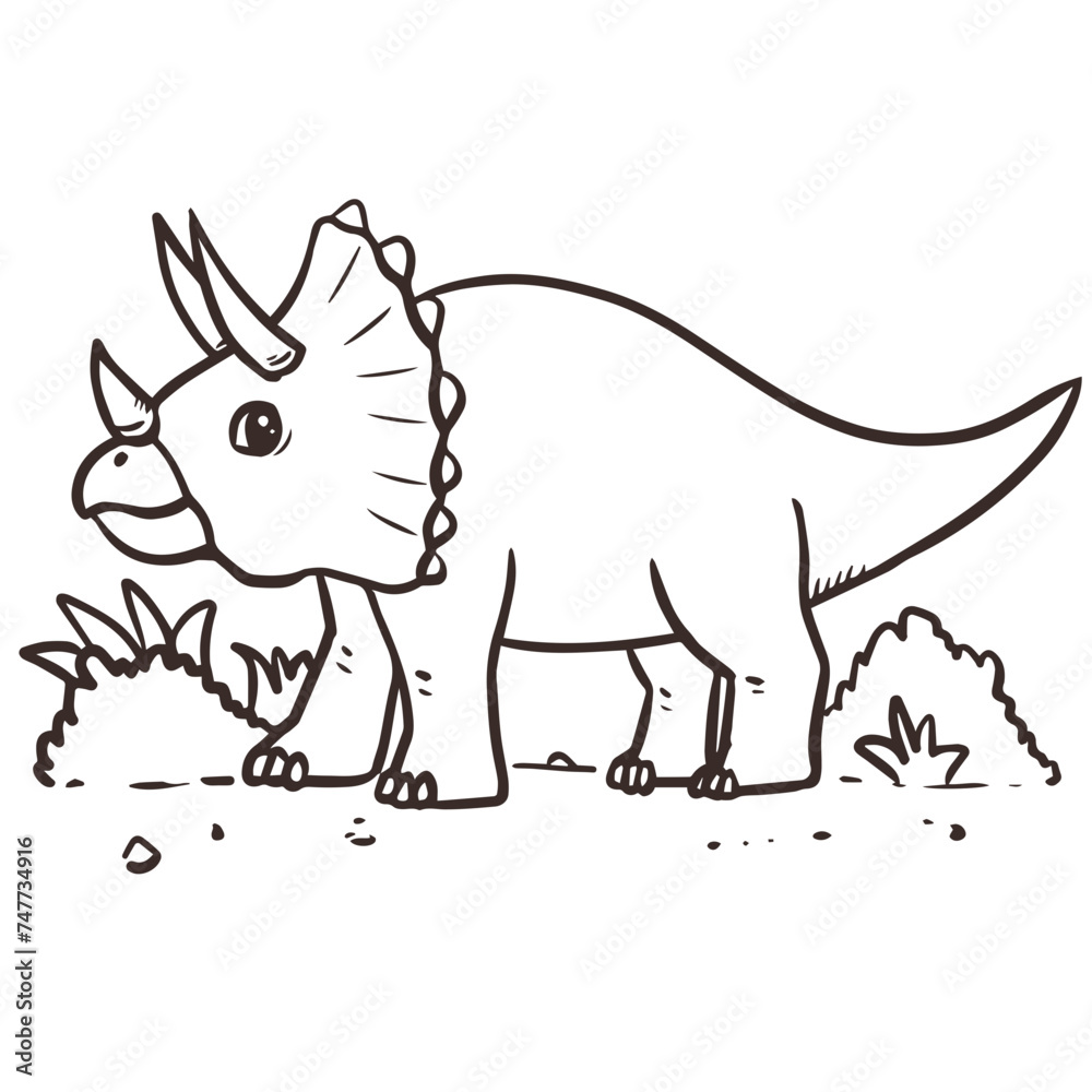 Triceratops Kids Coloring