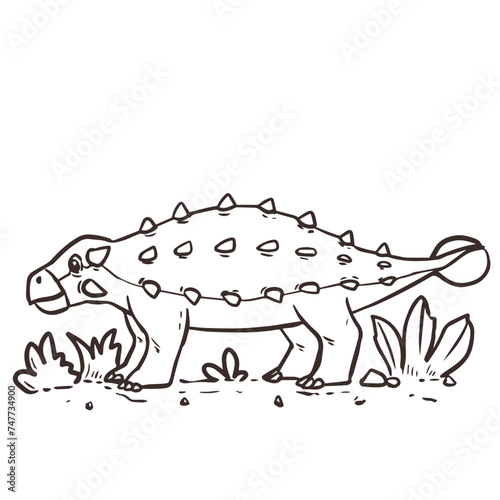 Ankylosaurs Coloring Page