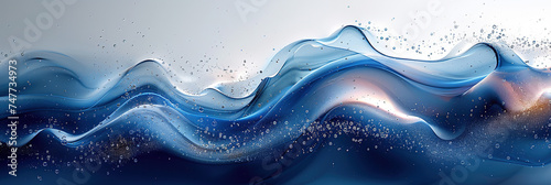 Abstract blue water wavy background. Created with Ai