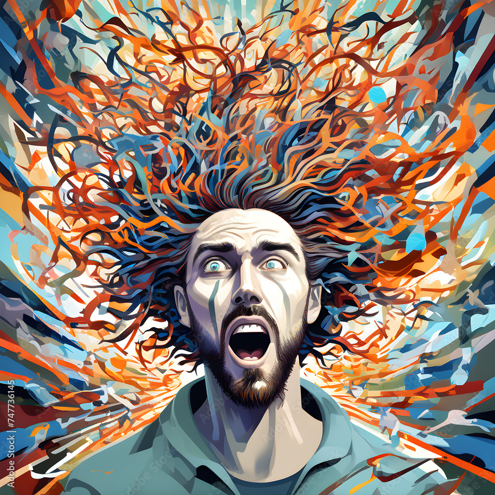 an illustration of a schizophrenic person the chaos of schizophrenia a visual representation