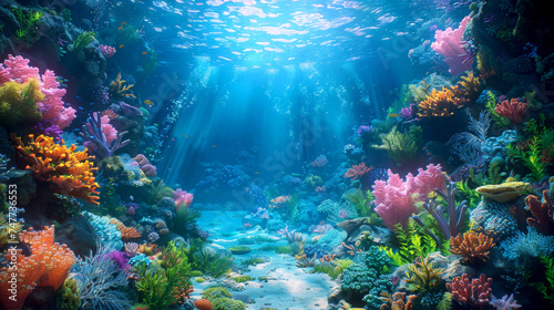 Exploring Nature s Splendid Underwater Reef  A Colorful World of Corals  Tropical Fish  and Ocean Life. Generative AI