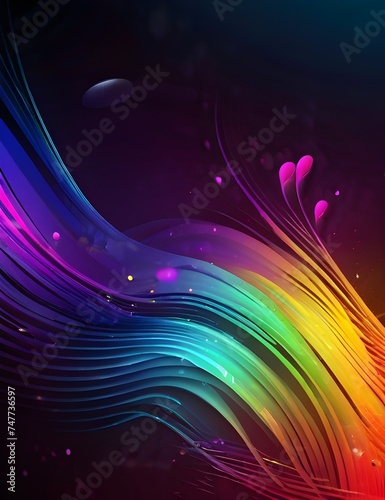 Colorful modern abstract background with neon gradient. Dynamic color flow poster, banner. Vector illustration. Generative AI