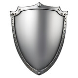An iron shield on a white background