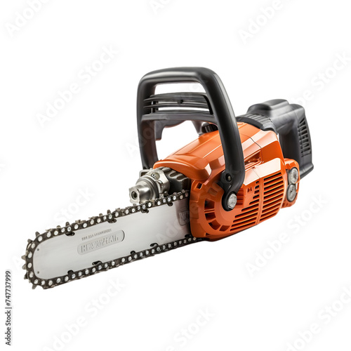 Modern chainsaw on transparent background png file