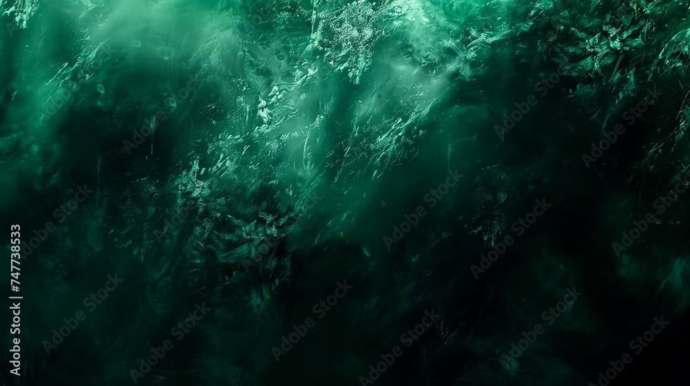 Abstract deep emerald green textures with dynamic fluid patterns, suitable for background or concept art related to mystery or fantasy themes