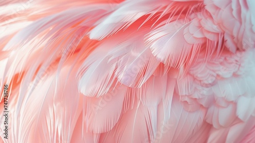 Fototapeta Naklejka Na Ścianę i Meble -  Close-up of pink swan feathers. Abstract background and texture for design.