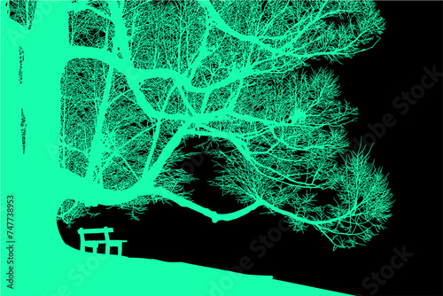 ramas, arboles, siluetas, vegetacion, roble, bosque, paisaje, vector, hojas, abstracto, sauce, tronco, malesa, pegatina, follaje
