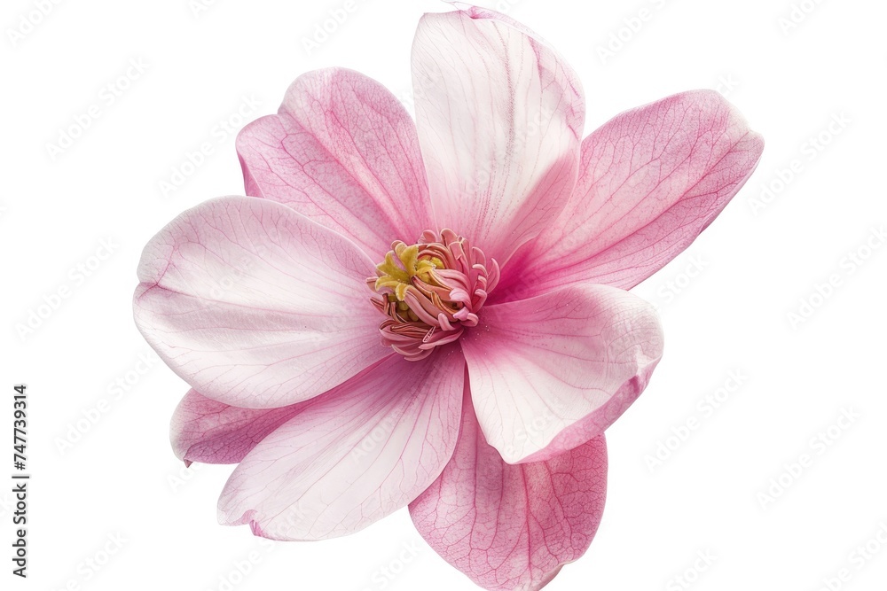Pink magnolia flower isolated on white background Pink magnolia flower isolated on white background