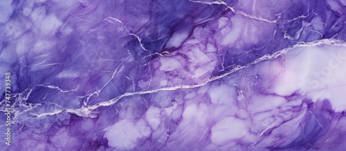 This close-up view showcases the intricate texture of a luxurious purple marble background. The high resolution image reveals the natural stones unique patterns and colors in detail,
