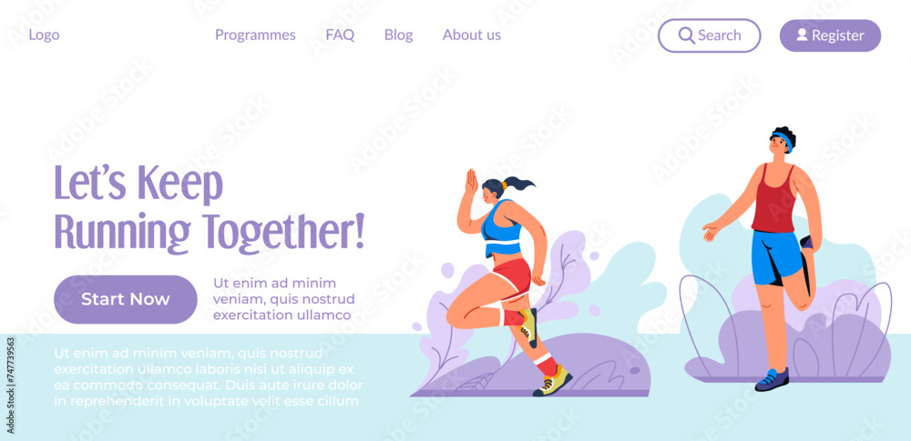 Lets keep running together, jogging website page