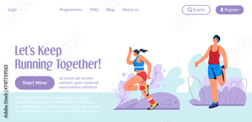 Lets keep running together, jogging website page