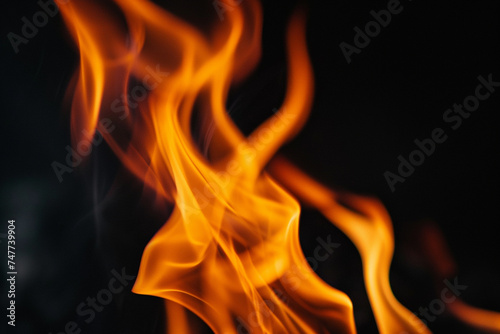 Flames on a dark background
