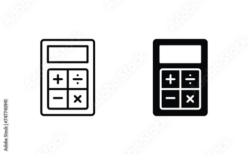 calculator icon set vector. set of calculator icon