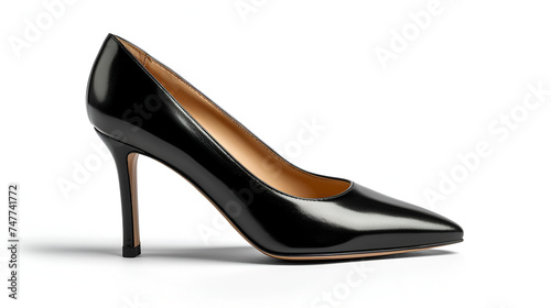  black women's classic leather heels isolated on white background. generative ai